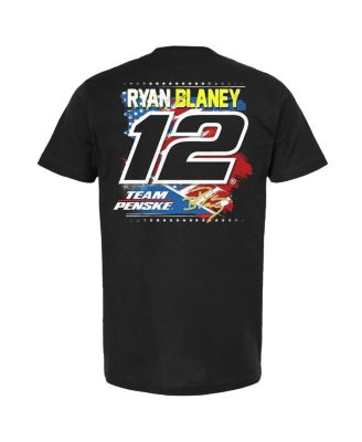 Мужская черная патриотическая автомобильная футболка Team Penske от Ryan Blaney Menards