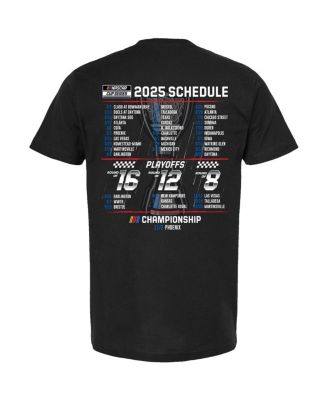 Мужская черная футболка Hendrick Motorsports Team Collection с расписанием серии Кубка NASCAR Chase Elliott 2025