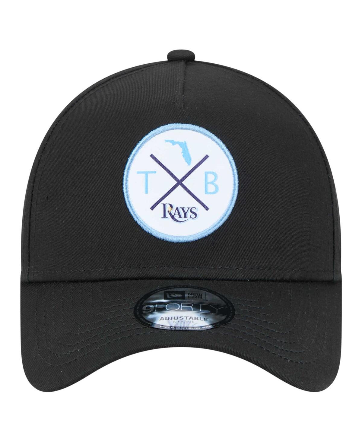 NEW ERA MEN'S BLACK TAMPA BAY RAYS 9FORTY A-FRAME ADJUSTABLE HAT 