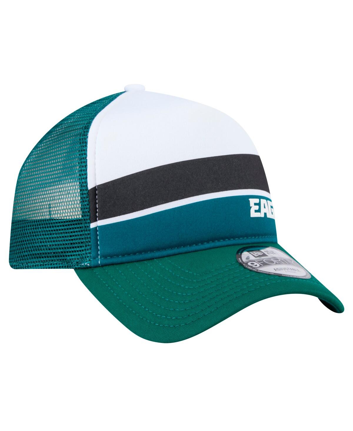 New Era Preschool Midnight Green Philadelphia Eagles Sport Night Color Block 9forty A-frame Trucker Adjustab In Midnight Green