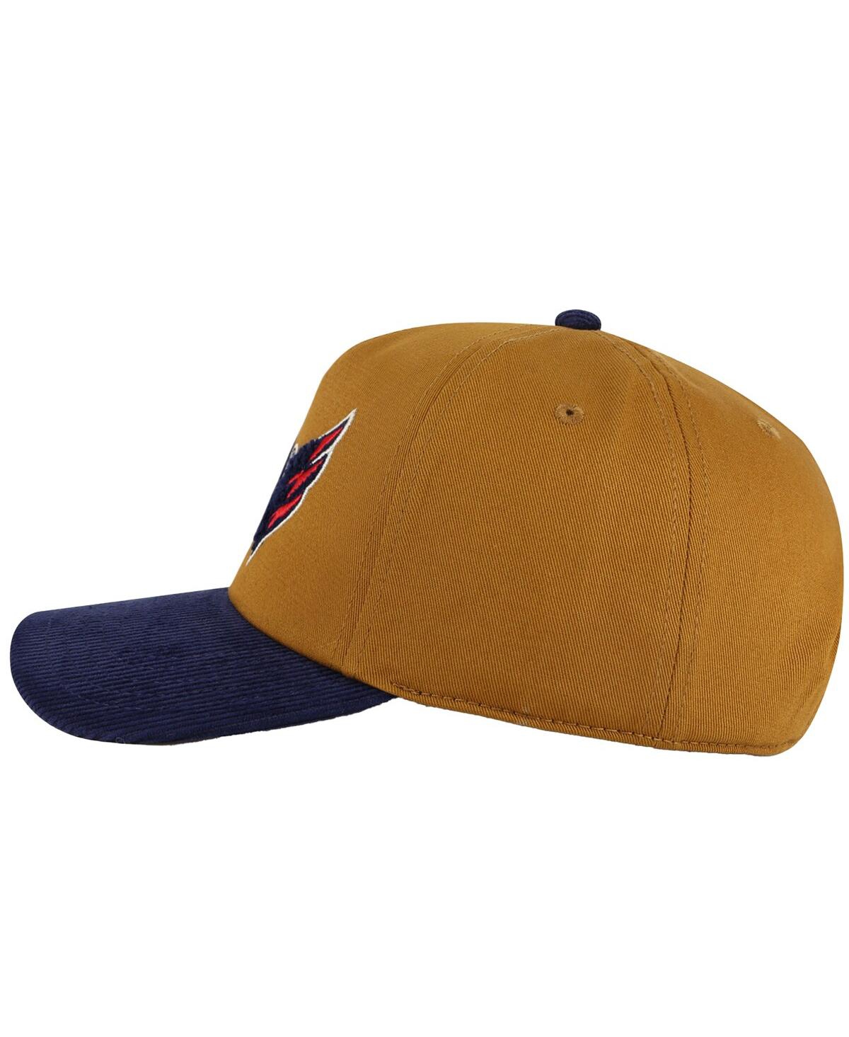 AMERICAN NEEDLE MEN'S TAN/NAVY WASHINGTON CAPITALS BURNETT ADJUSTABLE HAT 