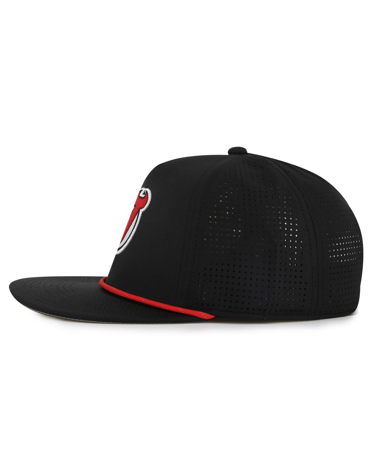 AMERICAN NEEDLE MEN'S BLACK NEW JERSEY DEVILS BUXTON PRO TECH ADJUSTABLE HAT 