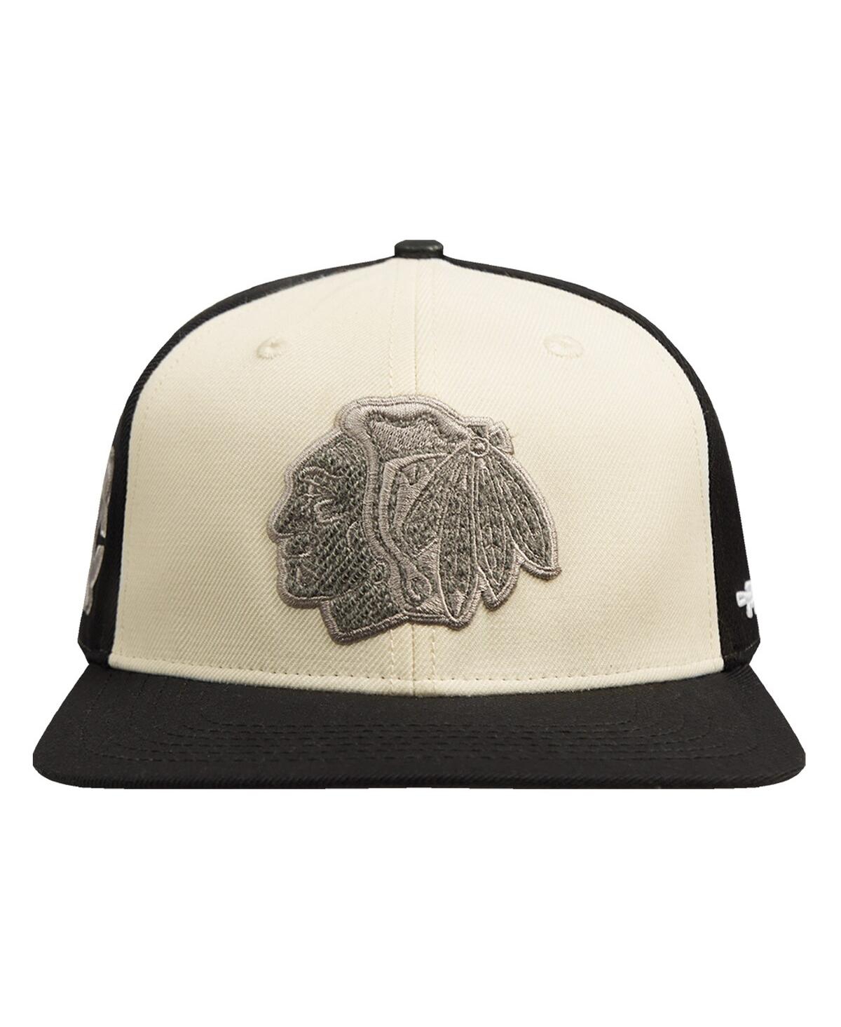 Shop Pro Standard Men'sâ Cream Chicago Blackhawks French Terry Snapback Hat
