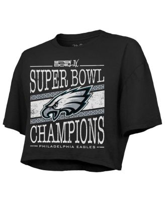 Черный величественные женские Филадельфия Иглз Супер Боул Чемпионов мотивы дополнительное очко свободный укороченный топ 