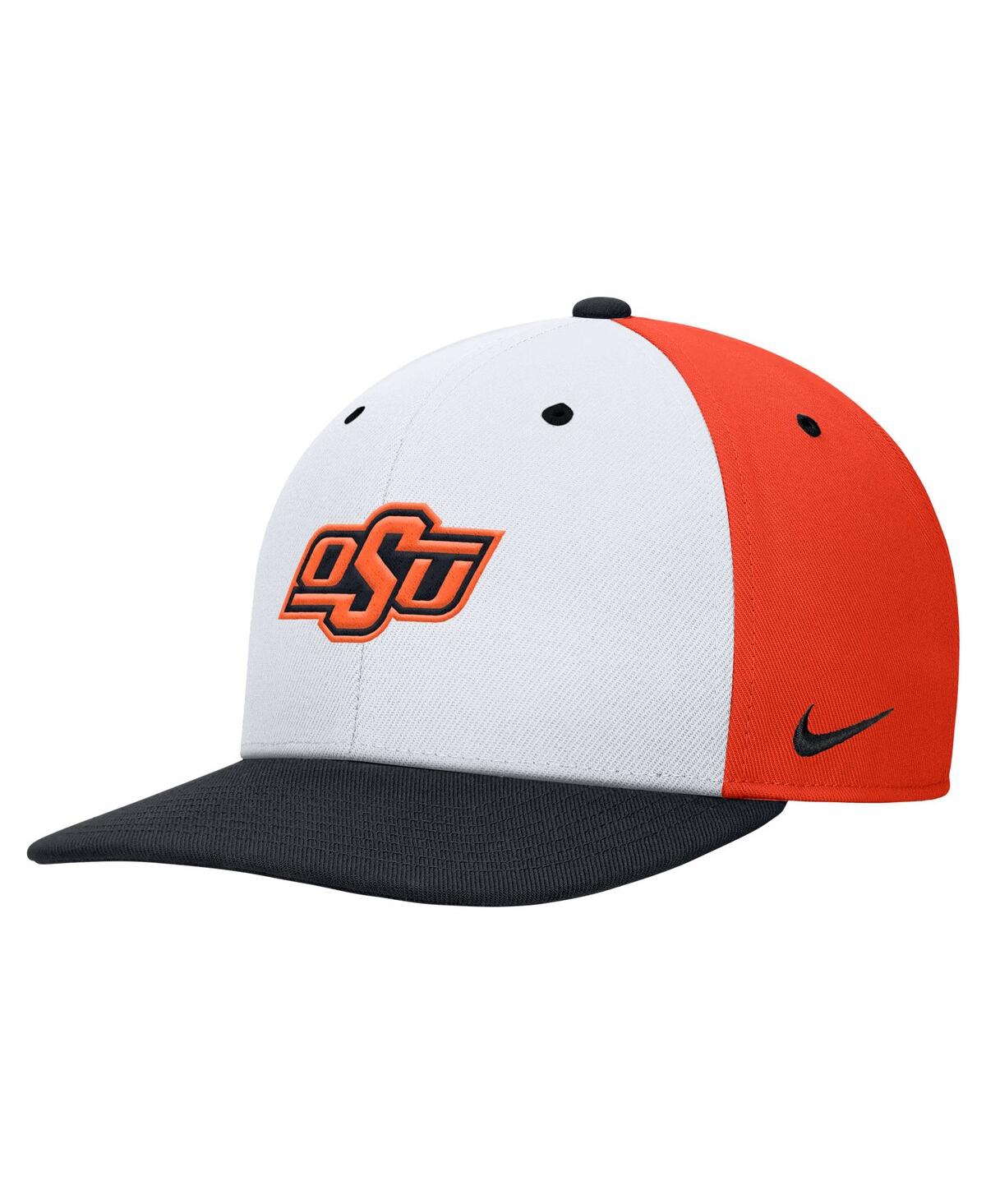 Nike Men's White/orange Oklahoma State Cowboys Pro Performance Snapback Hat In White,orange