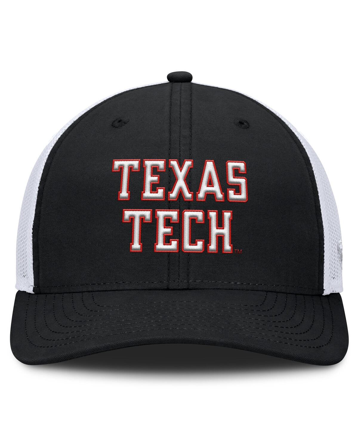 Top Of The World Men's Black Texas Tech Red Raiders Trucker Adjustable Hat In Black