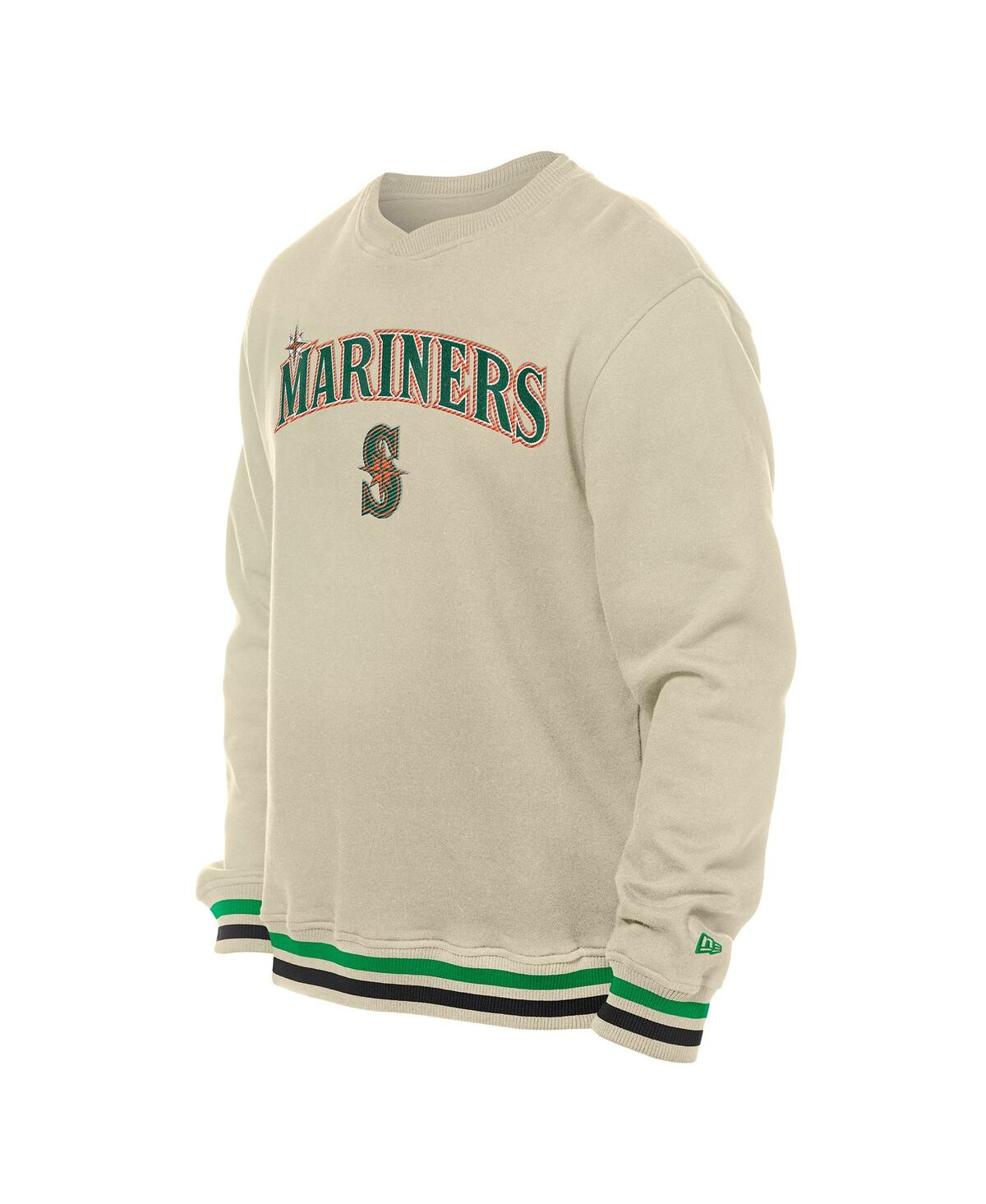 NEW ERA MEN'S CREAM SEATTLE MARINERS ST. PATRICK'S DAY TWILL PULLOVER SWEATSHIRT 