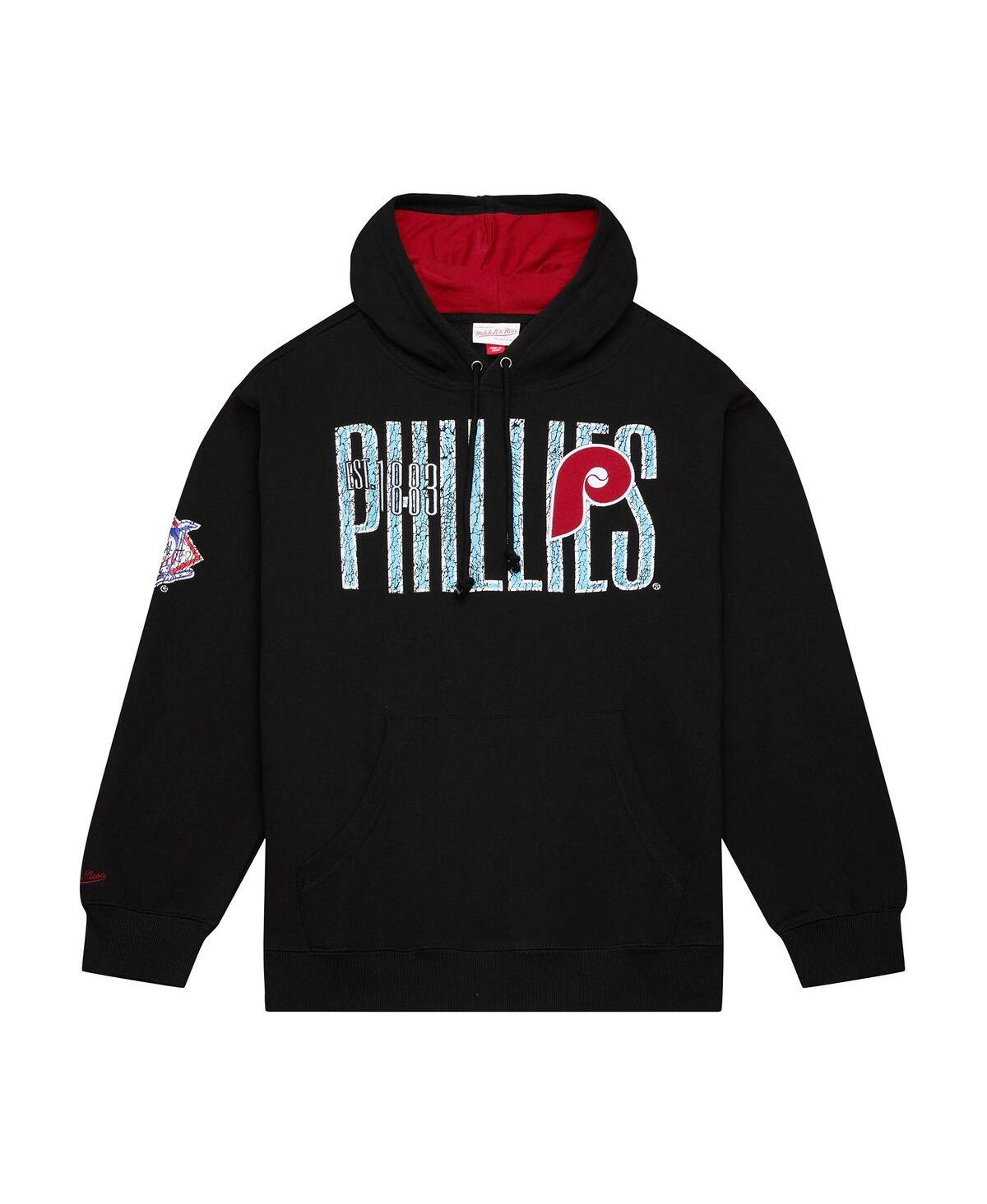 Mitchell & Ness Men's Black Philadelphia Phillies Team Og 2.0 Fleece Pullover Hoodie In Black