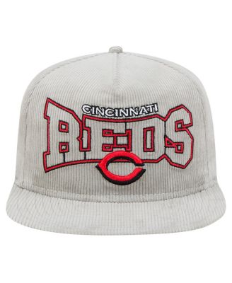 Men's Gray Cincinnati Reds Corduroy Golfer Snapback Hat