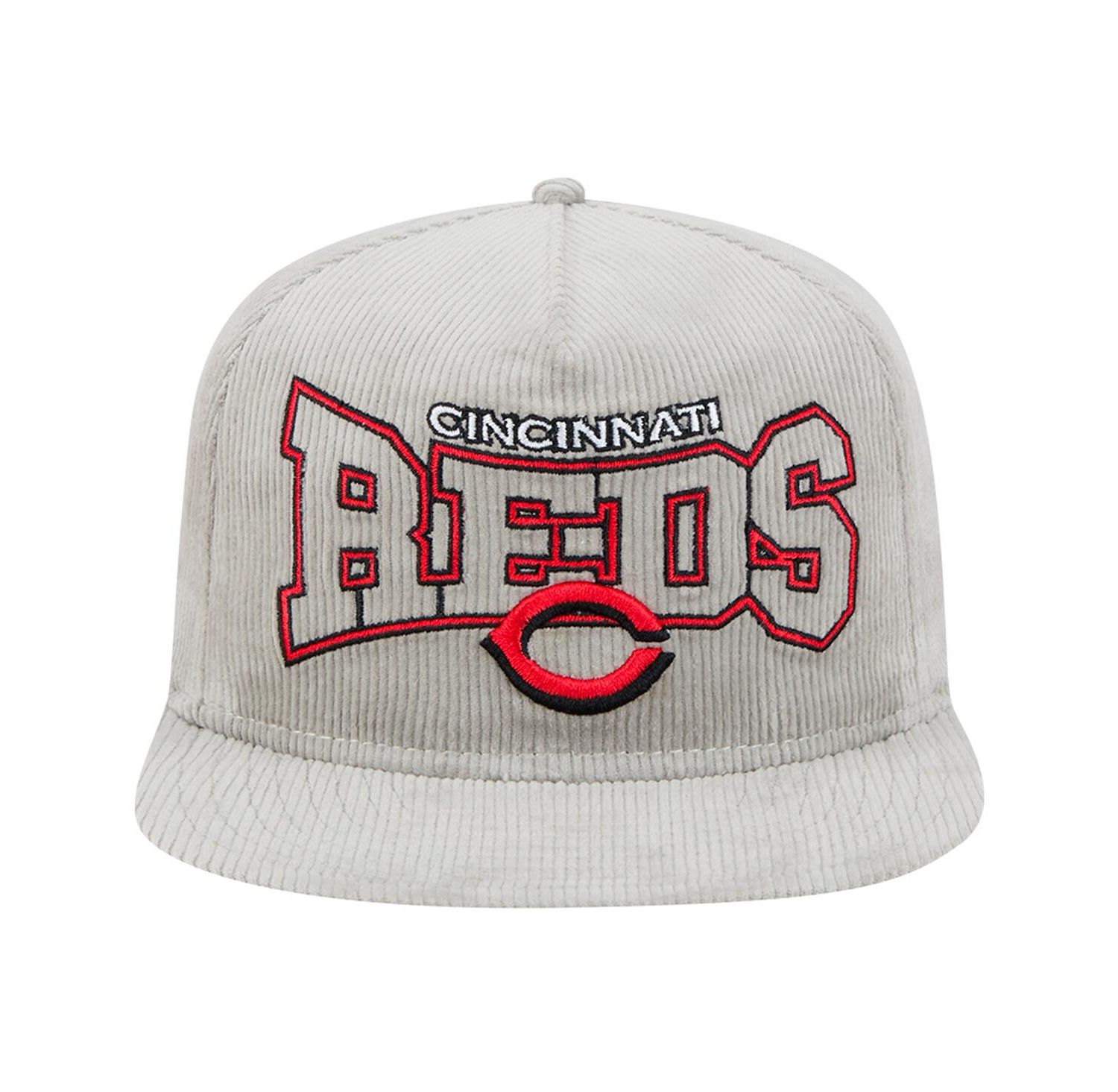 Men's Gray Cincinnati Reds Corduroy Golfer Snapback Hat