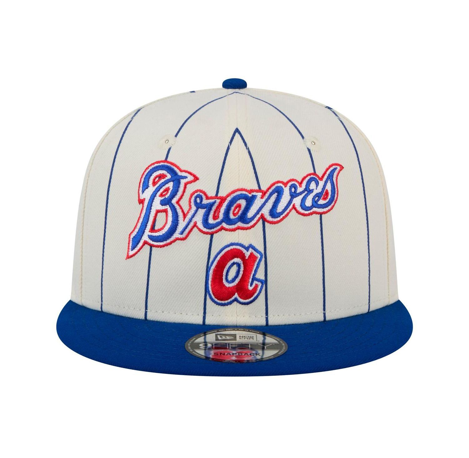 Men's White Atlanta Braves Jersey Pinstripe 9FIFTY Snapback Hat