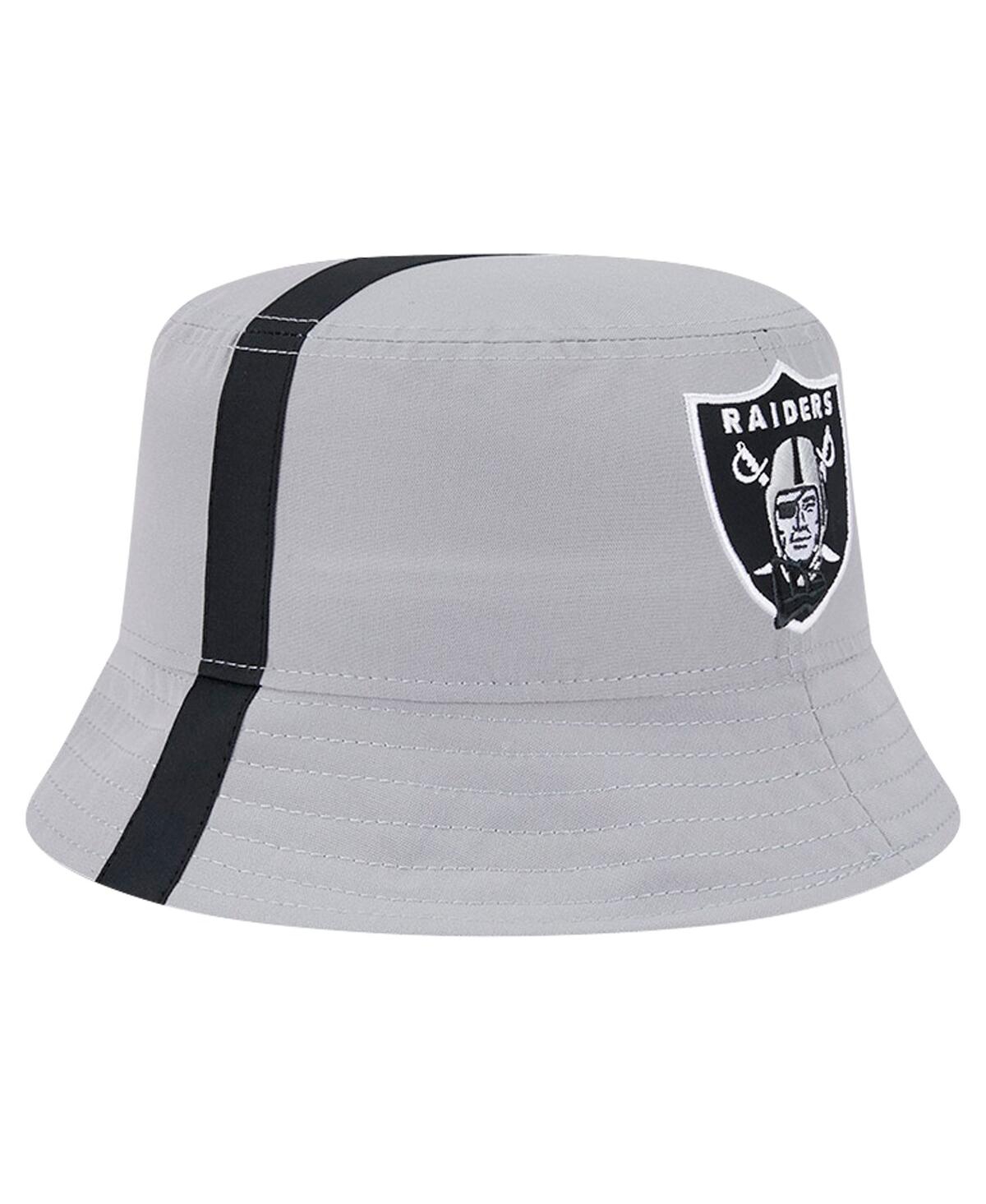 New Era Men's Gray Las Vegas Raiders Helmet Bucket Hat In Gray