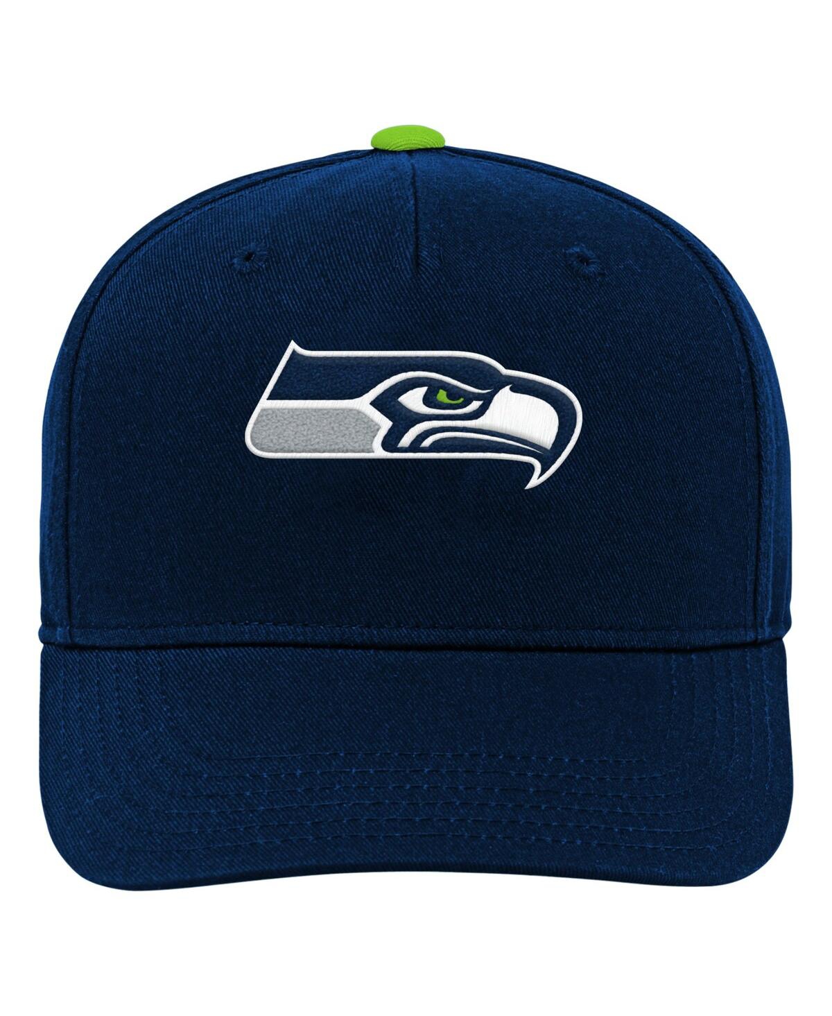 Outerstuff Big Boys And Girls College Navy Seattle Seahawks Team Pre-curved Adjustable Hat In Navy