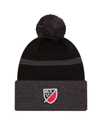 Мужская черная шапка New Era от D. C. United 2025 Kickoff с манжетами и помпоном