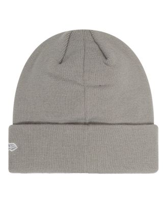 Мужская серая вязаная шапка с переливающимися манжетами 