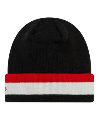 Мужская черная вязаная шапка с манжетами в виде флага 