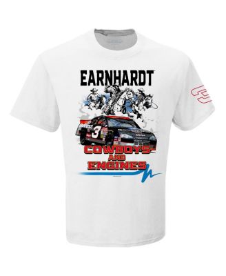 Men's White Dale Earnhardt Cowboys Engines T-Shirt