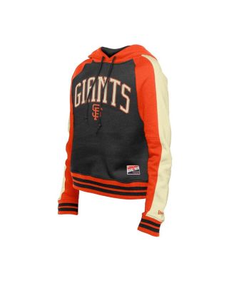 Укороченный пуловер реглан с капюшоном из коллекции New Era Women's Black San Francisco Giants Cooperstown Collection