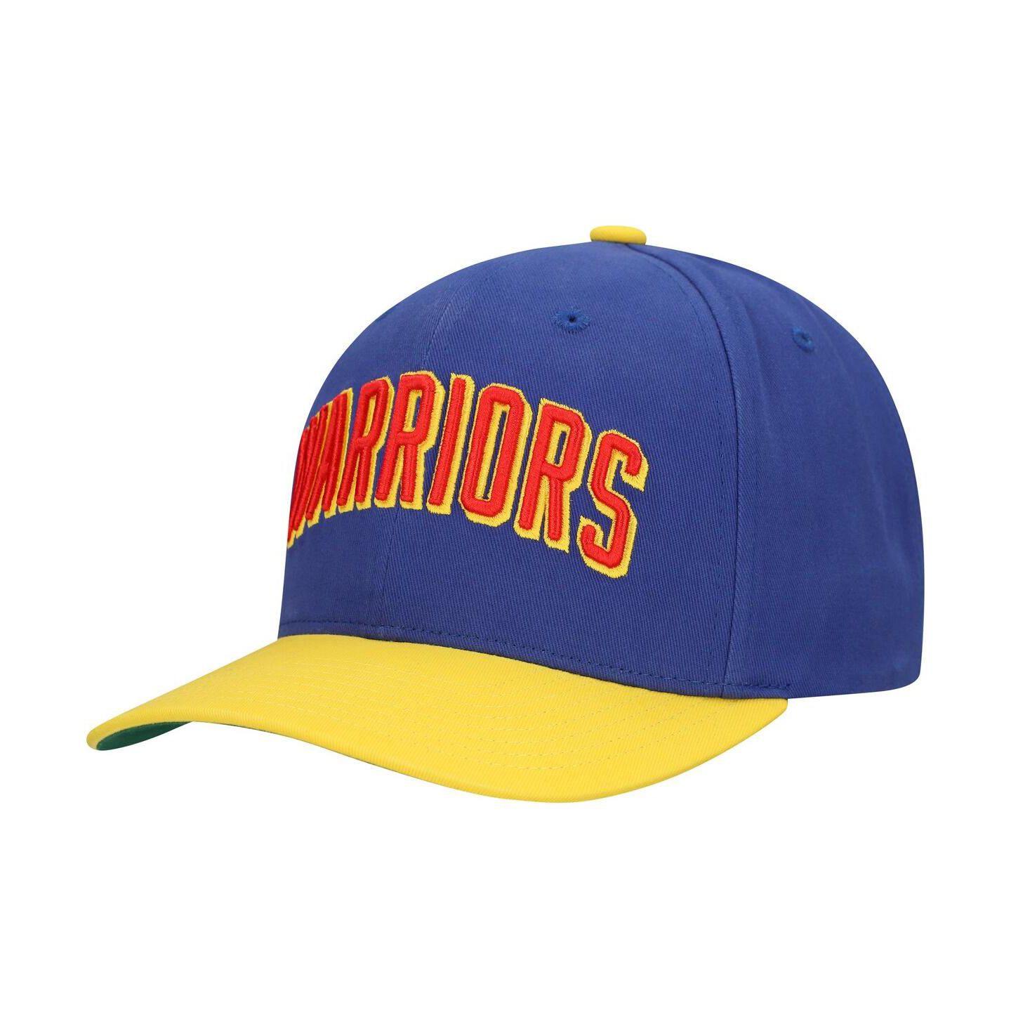 Мужская кепка Mitchell & Ness Royal/Gold Golden State Warriors Team Up Classic Edition Adjustable Hat — фото 1