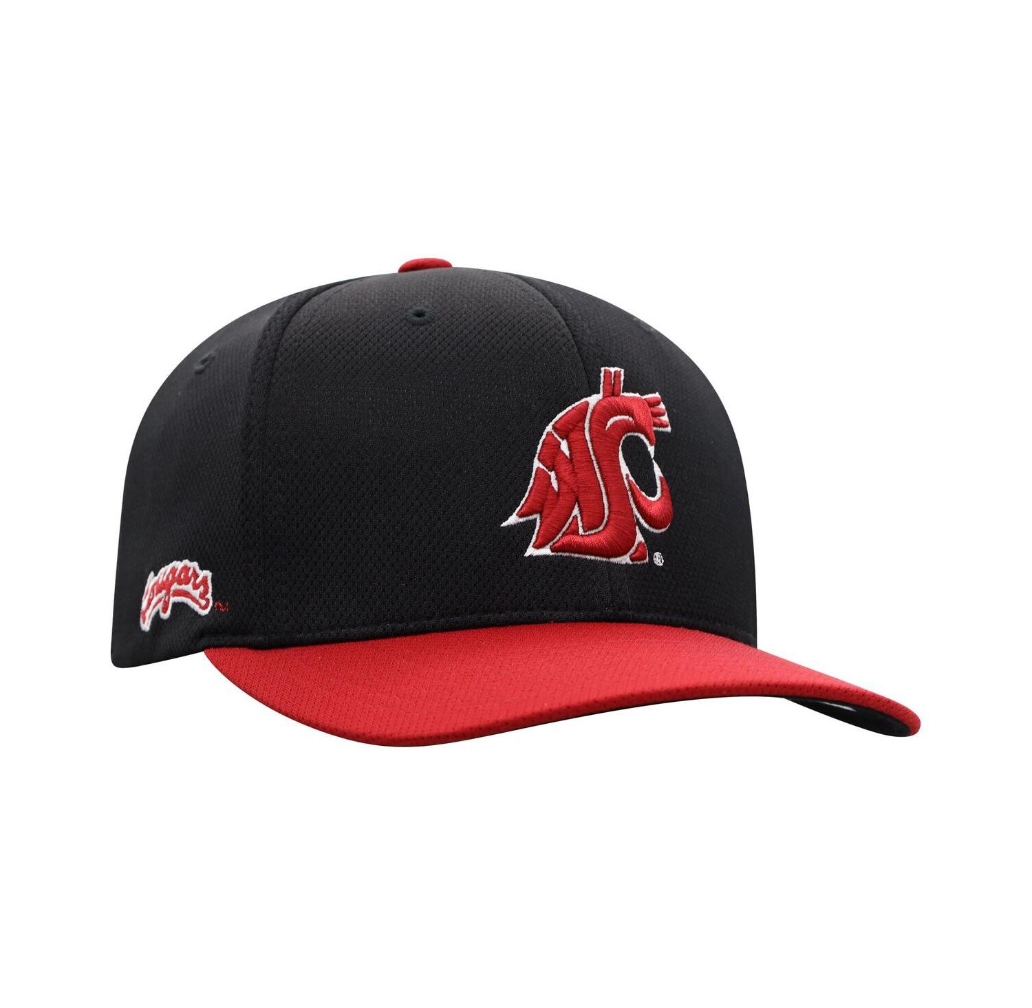 Men's Black Washington State Cougars Reflex Fitted Hat