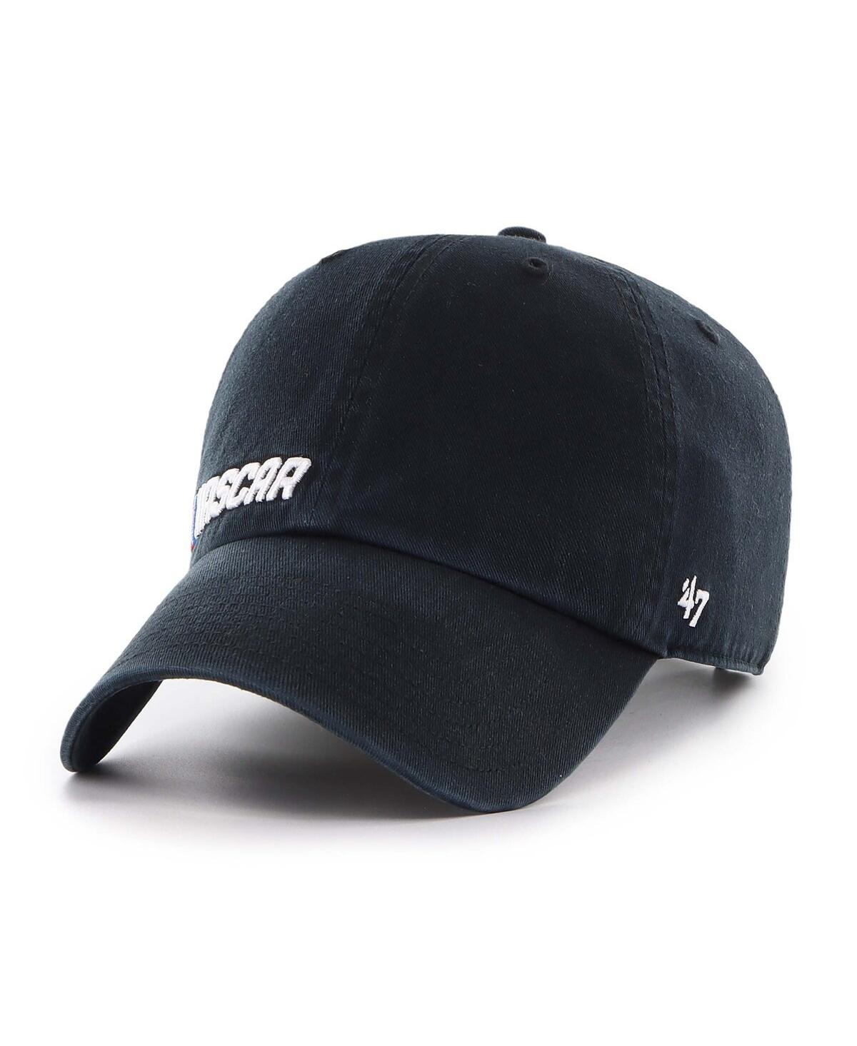 47 Brand Men's Black Nascar Low Down Script Clean Up Adjustable Hat In Black