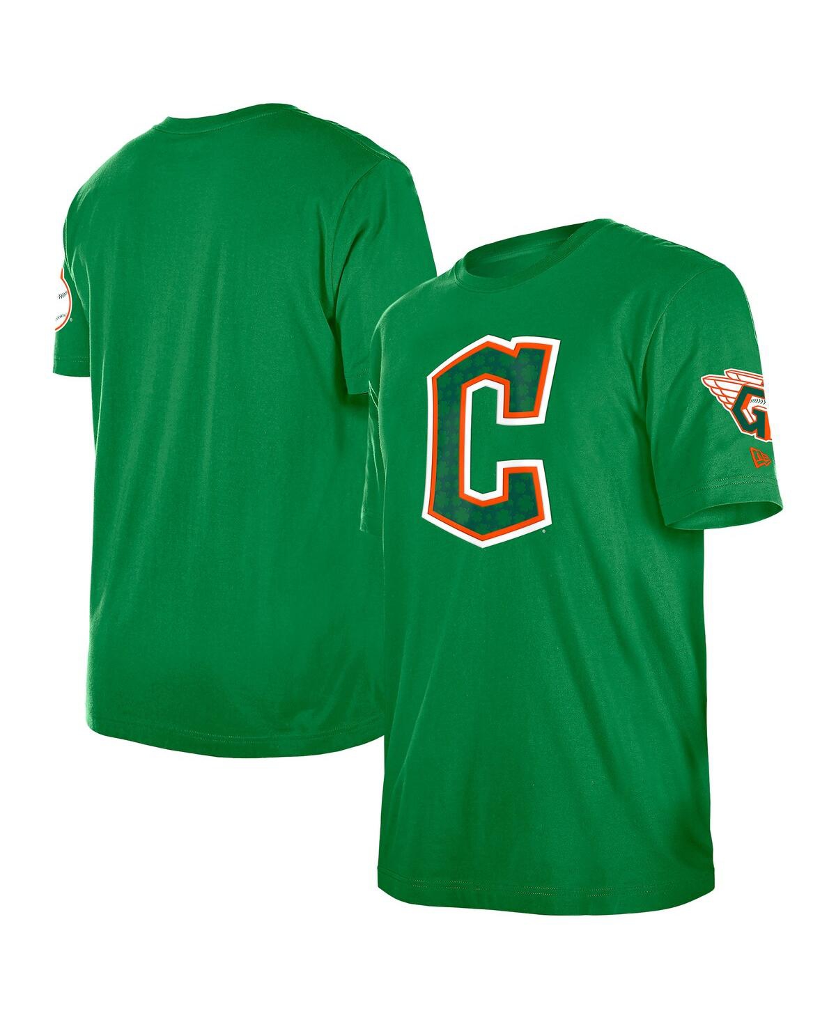 NEW ERA MEN'S KELLY GREEN CLEVELAND GUARDIANS ST. PATRICK'S DAY SHAMROCK FILL T-SHIRT 