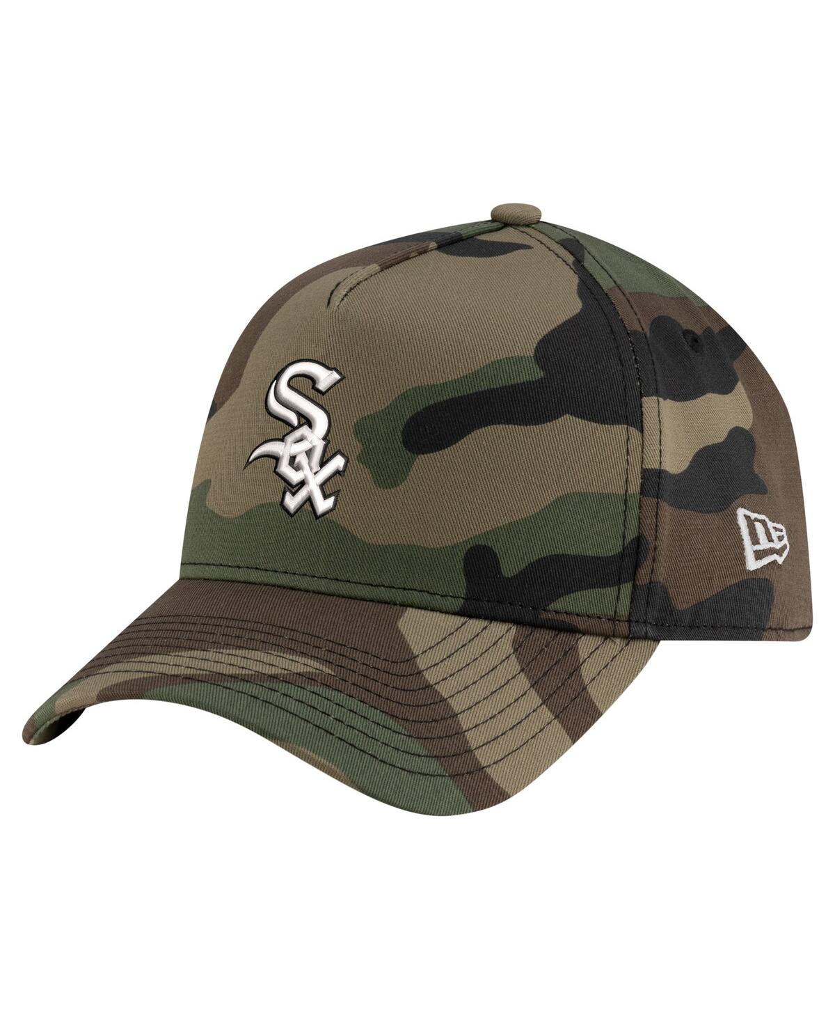 New Era Men's Camo Chicago White Sox Woodland Team Pop 9forty A-frame Adjustable Hat In Camo