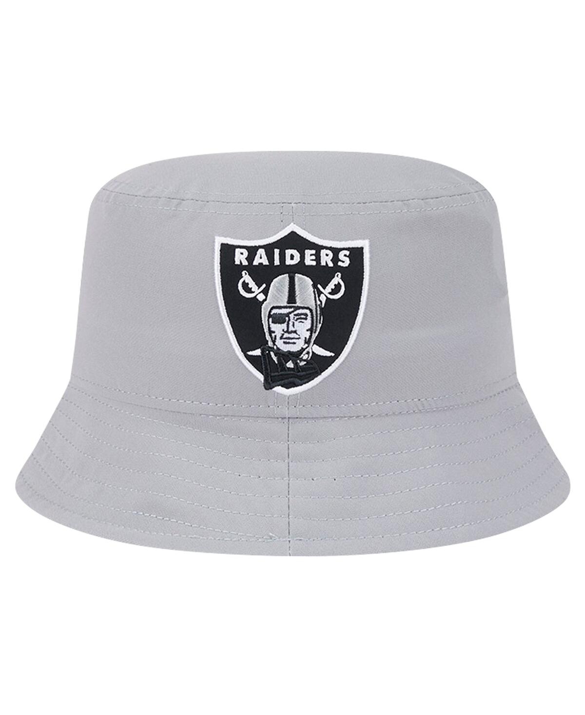 New Era Men's Gray Las Vegas Raiders Helmet Bucket Hat In Gray