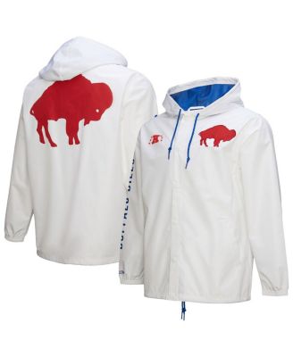 Mitchell & Ness - Men's White Buffalo Bills Vintage Logo Coaches Full-Snap Hoodie Jacket