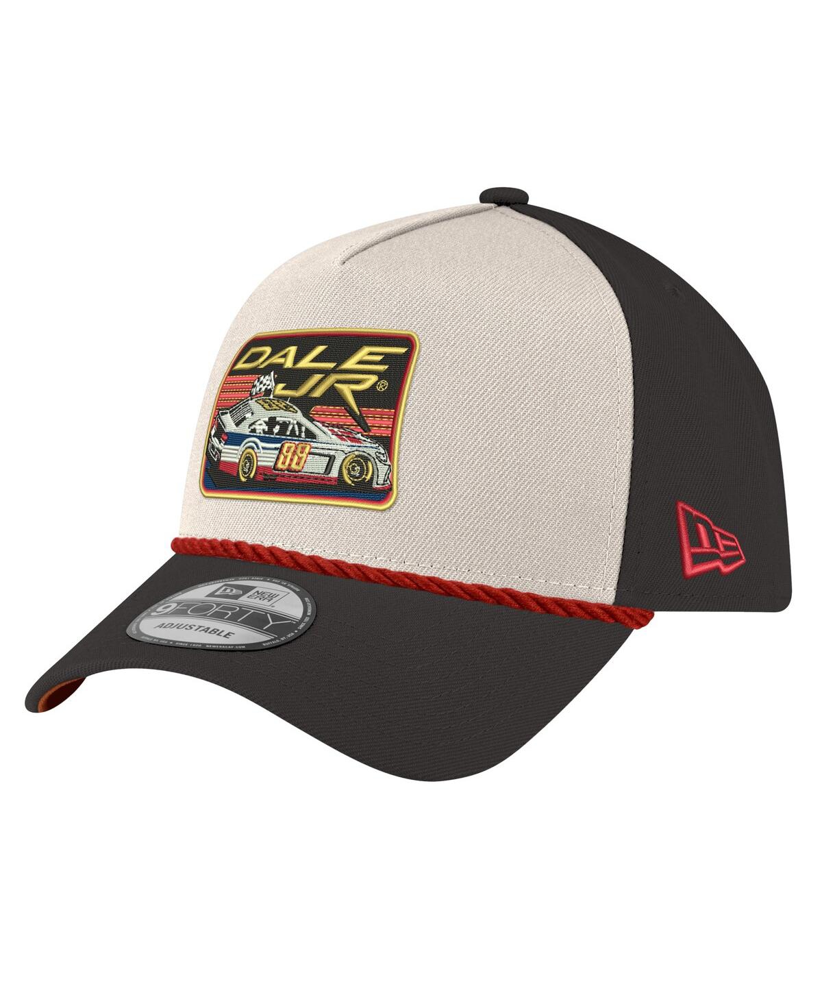 NEW ERA MEN'S STONE/BLACK DALE EARNHARDT JR. 9FORTY ROPE ADJUSTABLE HAT 