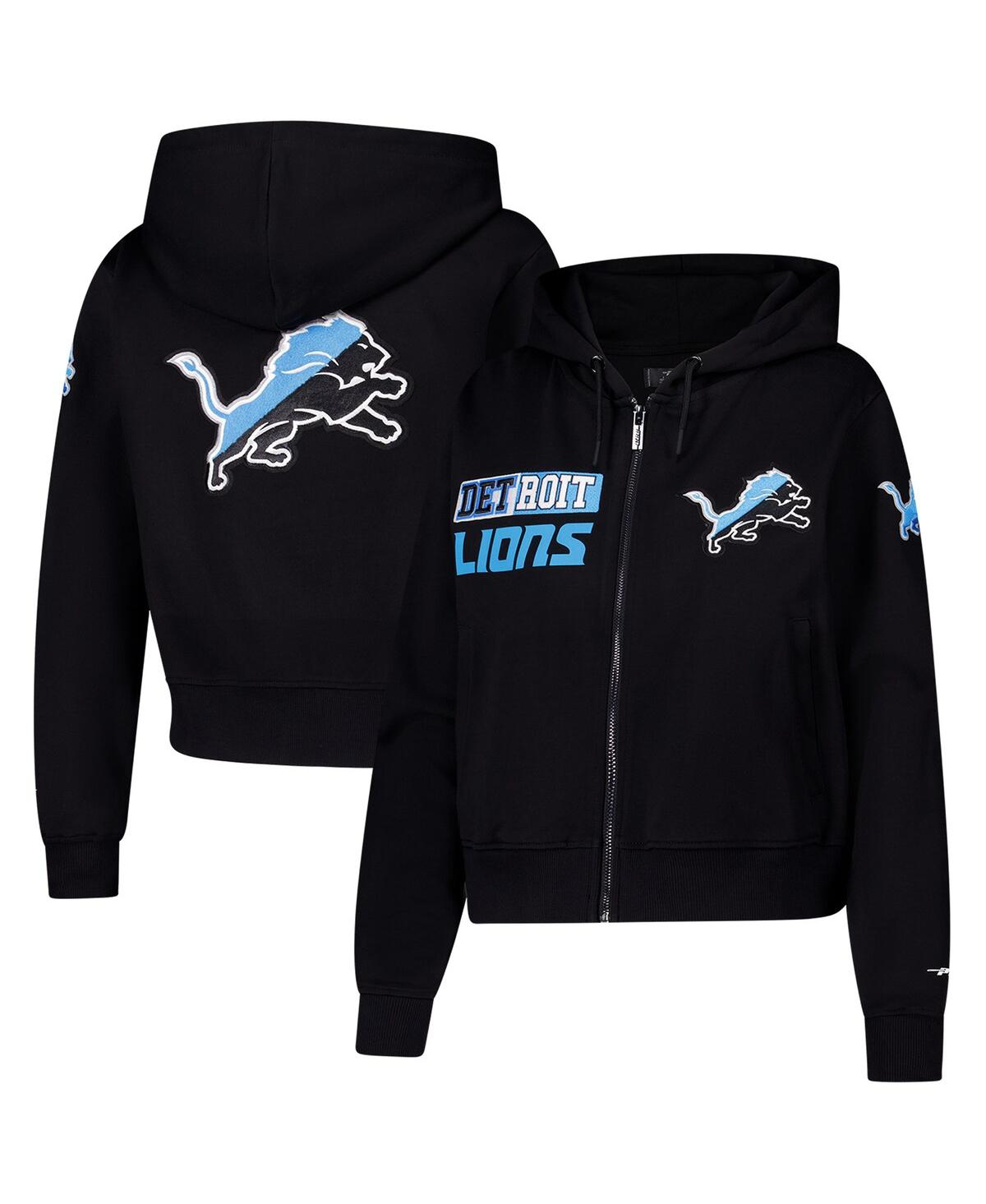 Women's Black Detroit Lions Split Logo Full-Zip Hoodie - Black