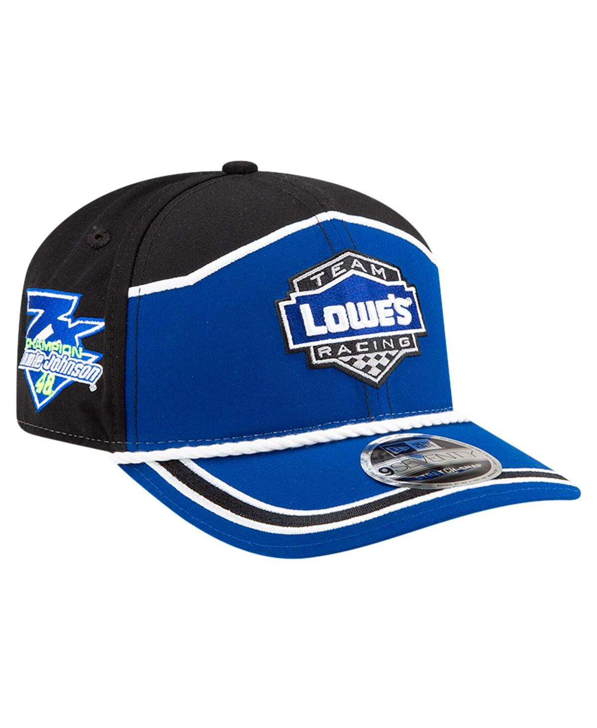 NEW ERA MEN'S ROYAL/BLACK JIMMIE JOHNSON LOWE'S 9SEVENTY STRETCH-SNAP HAT 