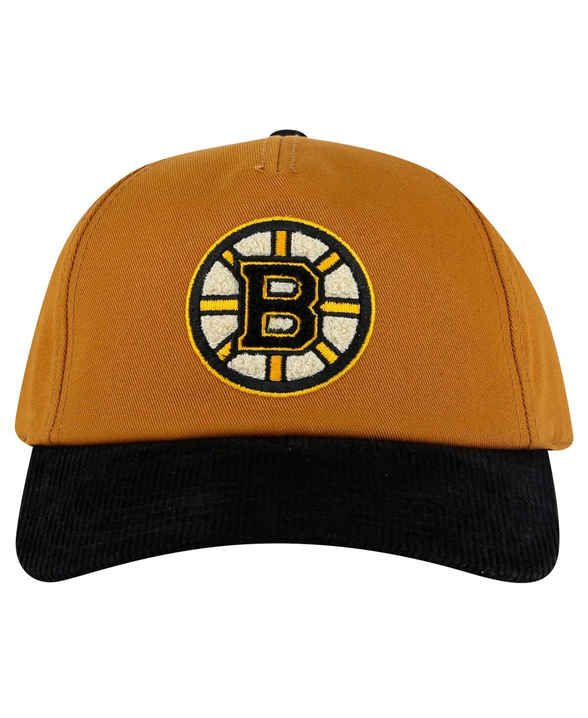 AMERICAN NEEDLE MEN'S TAN/BLACK BOSTON BRUINS BURNETT ADJUSTABLE HAT 