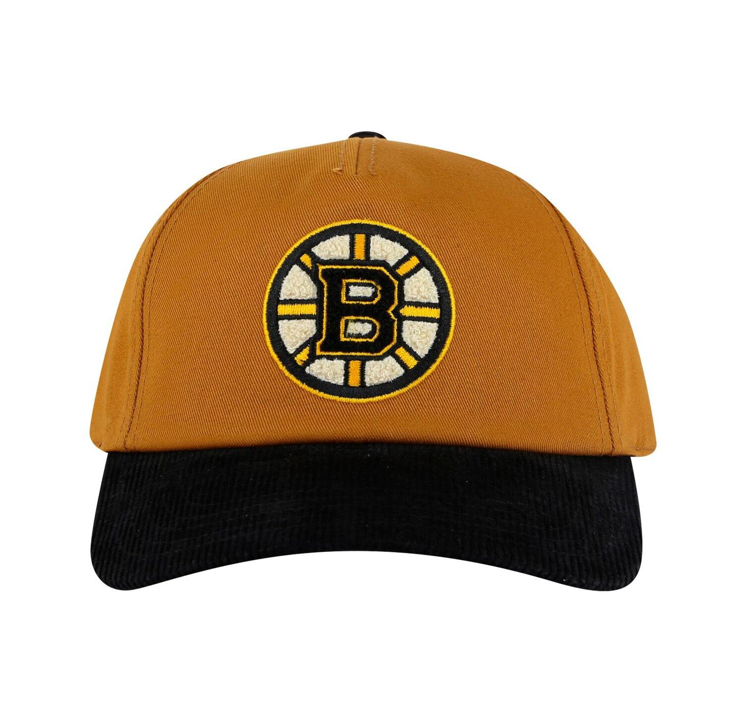 Men's Tan/Black Boston Bruins Burnett Adjustable Hat