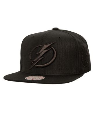 Mitchell & Ness - Men's Black Tampa Bay Lightning Soul Strike Pearl Tonal Snapback Hat