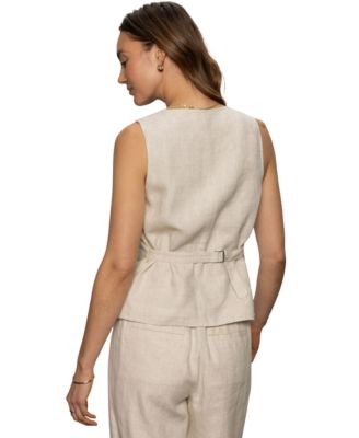 Хитроумный женский льняной жилет Sanctuary с квадратным вырезом