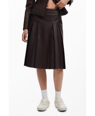 Women's Midi leather skirt