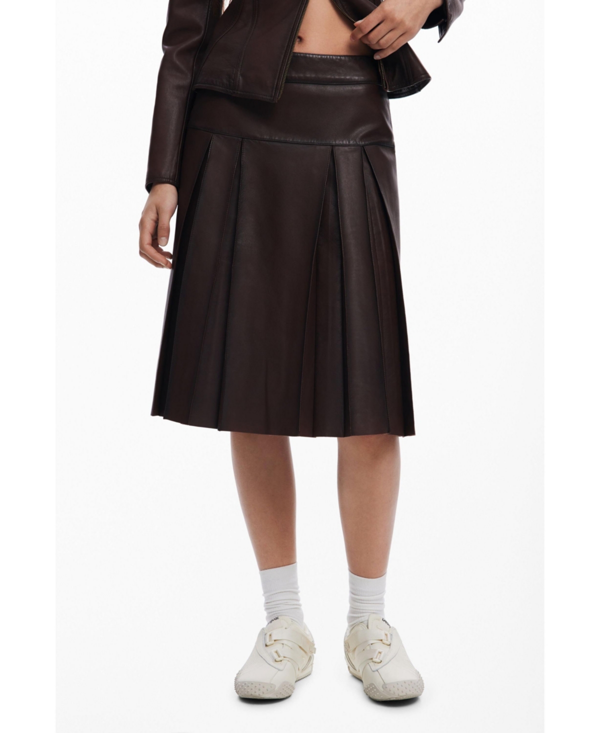 Desigual Women's Midi leather skirt