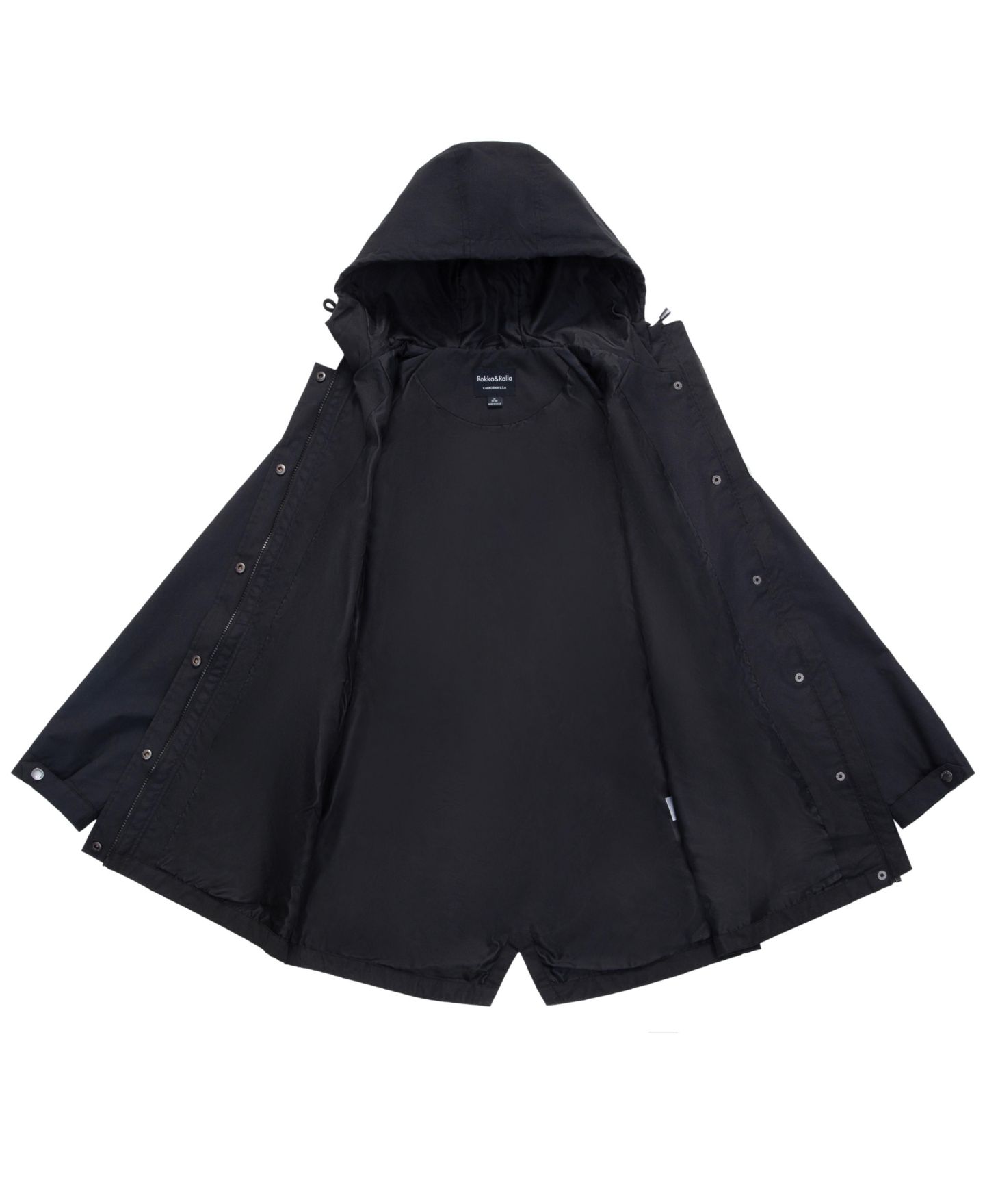 Женское пальто Rokka&Rolla Hooded Anorak Trench, цвет: Чёрный — фото 6