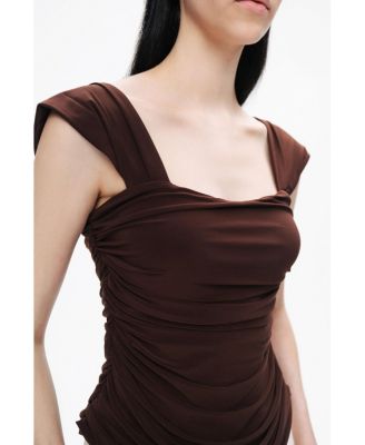 Women's Thick Strap Draped Detail Blouse
