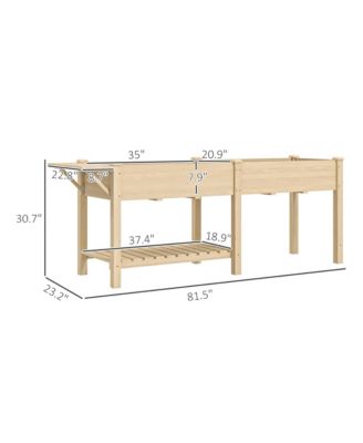 Raised Garden Bed, Wood Raised Planter with Liners,