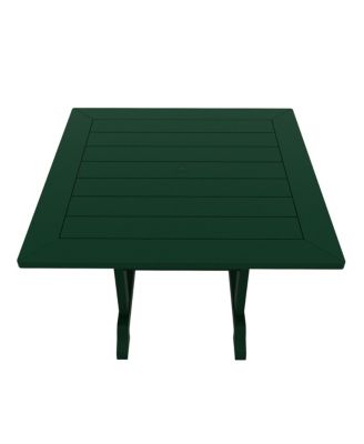 5-Piece HDPE Square Patio Dining Table Set with Foldable Chairs