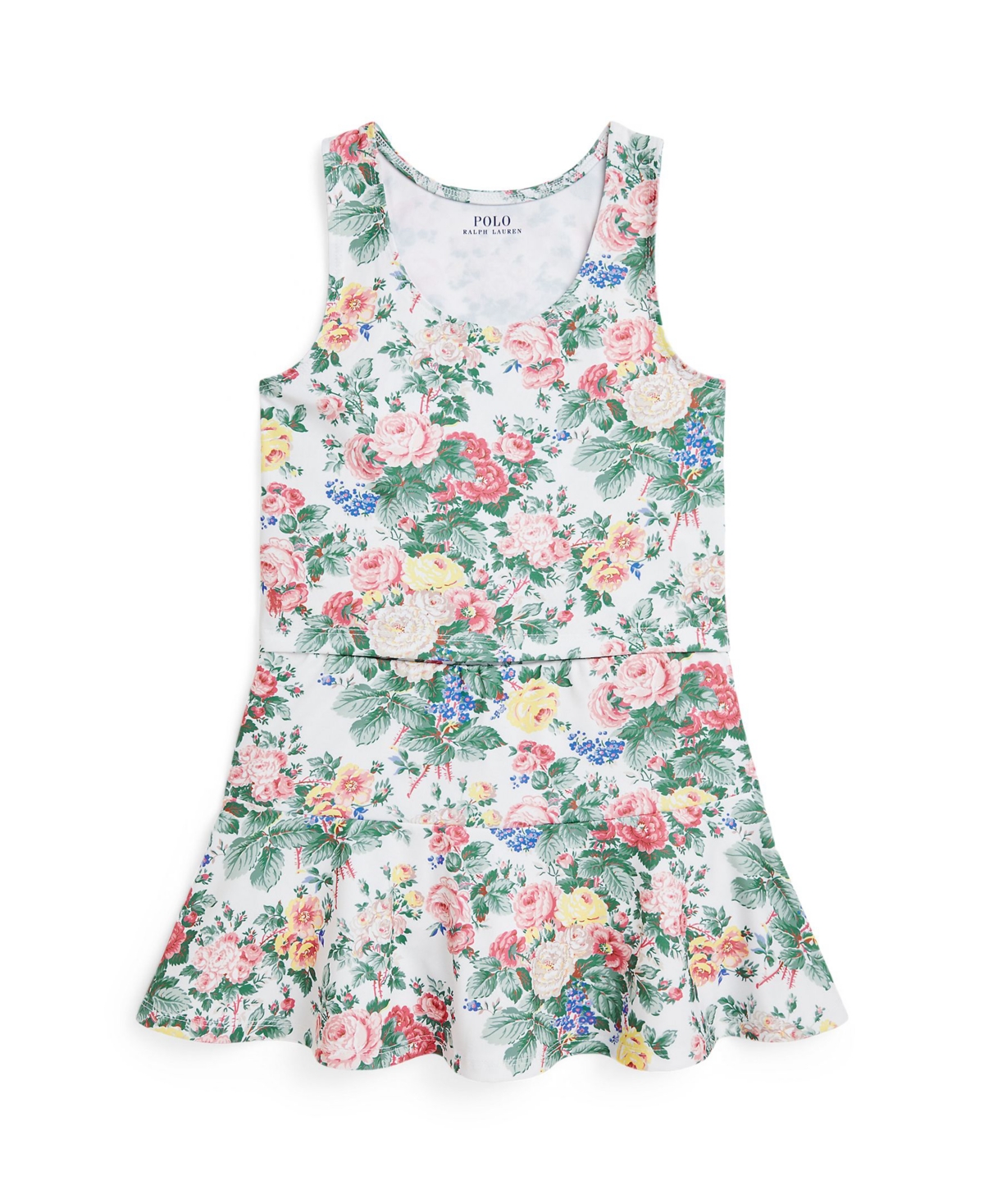 Polo Ralph Lauren Toddler And Little Girls 2-piece Performance Jersey Top And Skort Set In Portia Floral,dessert Rose