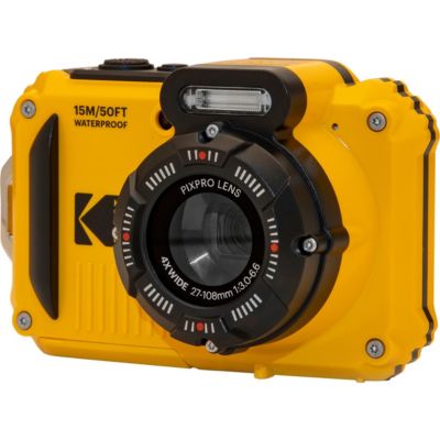 PIXPRO WPZ2 16MP Full HD Waterproof Rugged Digital Camera, Yellow, Bundle with 32GB Memory Card and Camera Bag