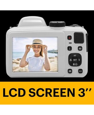 PIXPRO AZ425 Astro Zoom 20MP Full HD Digital Camera, White, Bundle with 32GB Memory Card and Camera Bag