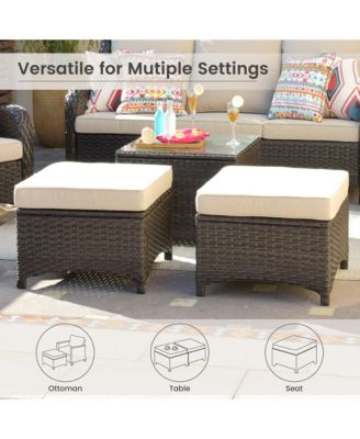 6 Pcs Outdoor Patio Furniture Set,High Back Sofa and Swivel Chairs Set
