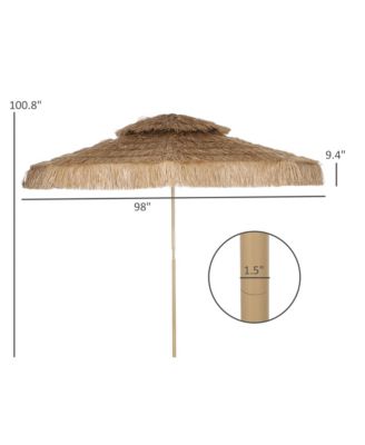 10FT Thatched Tiki Patio Umbrella, UPF30+ Outdoor Umbrella