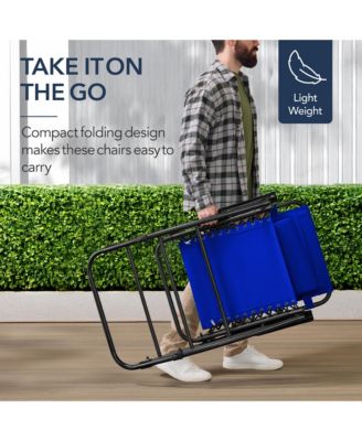 Folding Outdoor Zero Gravity Rocking Lounge Chair w/ Headrest Pillow