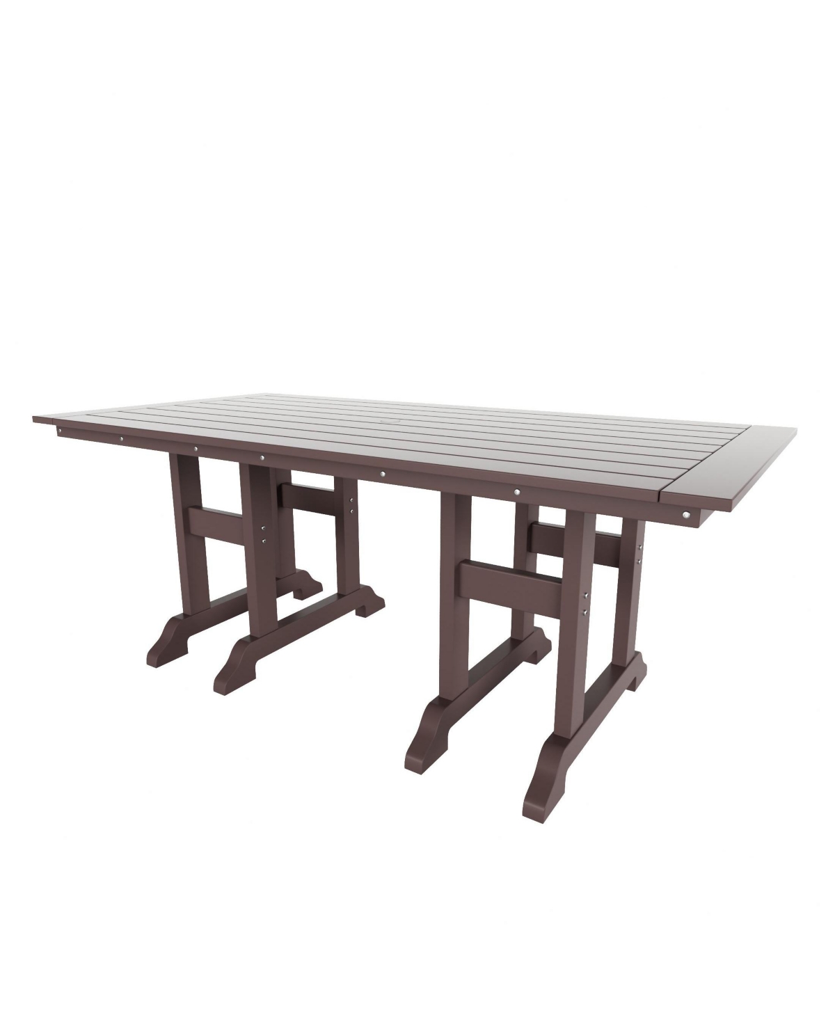 6-Piece Hdpe Rectangular Patio Dining Table Set with Foldable Chairs and Bench