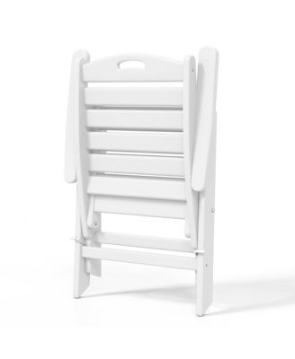 6-Piece HDPE Rectangular Patio Dining Table Set with Foldable Chairs and Patio Bench